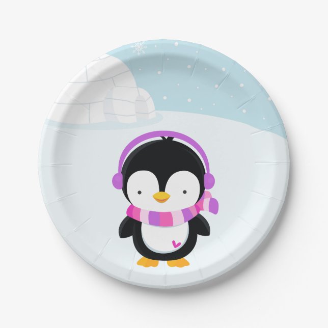 Cute penguin paper plate (Front)