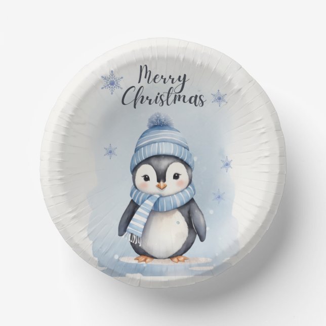 "Cute Penguin" Paper Plate (Front)
