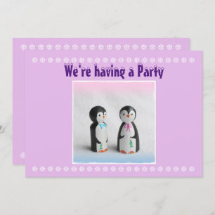 Cute Penguin Party Invitation