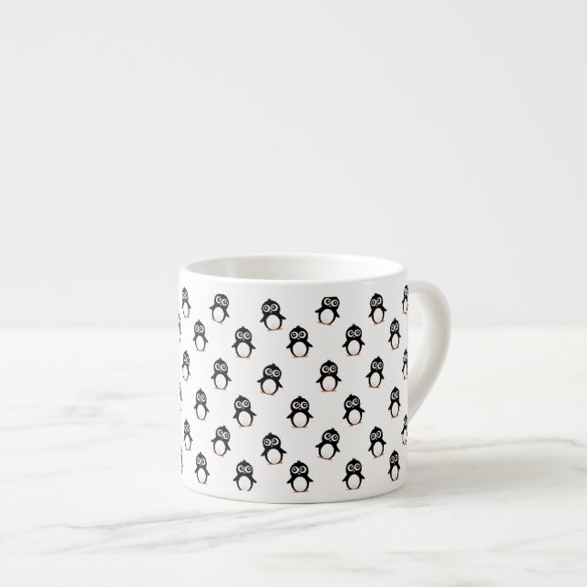 Cute penguin pattern espresso cup (Front Right)