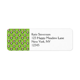 Cute Penguin Pattern on Green Background