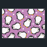 Cute penguin pattern Purple pattern Wrapping Paper Sheet<br><div class="desc">Cute penguin pattern Purple pattern</div>