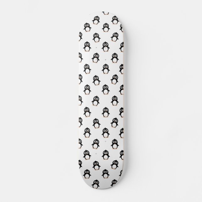 Cute penguin pattern skateboard (Front)