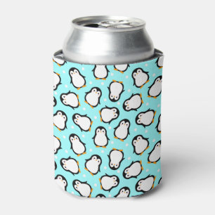 Cute penguin pattern turquoise pattern can cooler