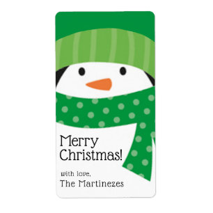 Cute Penguin Personalised Christmas Gift Tags