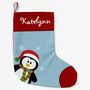 Cute Penguin Personalised Christmas Stocking