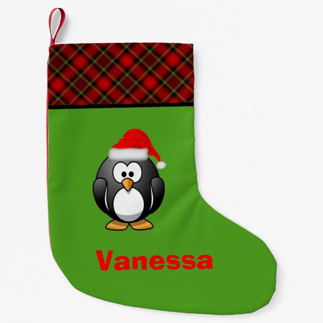 Cute Penguin Personalised Christmas Stocking (Front)