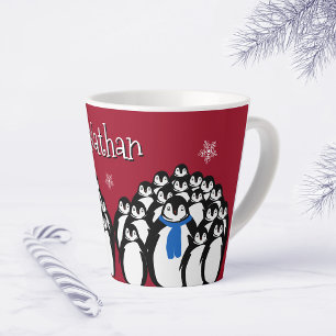 Cute Penguin Personalised Latte Mug