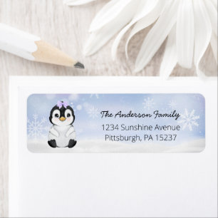 Cute Penguin Return Address Label
