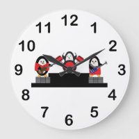 Cute Penguin Rock and Roll Music Band