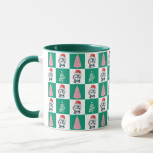 Cute Penguin Santa Merry Christmas tree party Mug