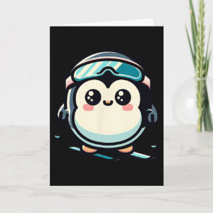 Cute Penguin Skiing With Goggles Alpine Winter Card