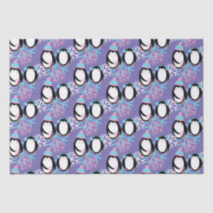 Cute Penguin Snowflakes Whimsical   Tissue Paper