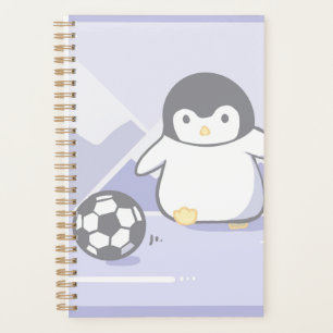 Cute Penguin Soccer Planner Kawaii Pastel Spiral
