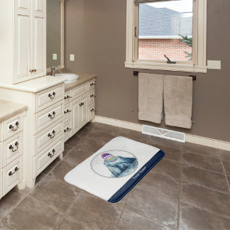 Cute Penguin Standing on an Iceberg Bath Mat