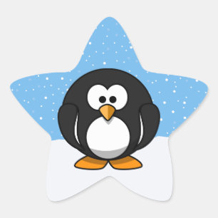 Cute Penguin Star Sticker