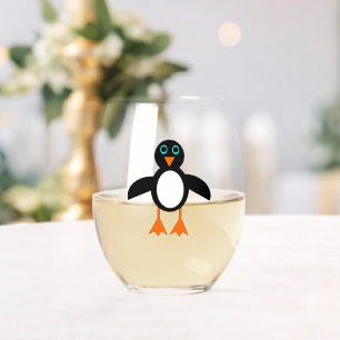 Cute Penguin Stemless Wine Glass