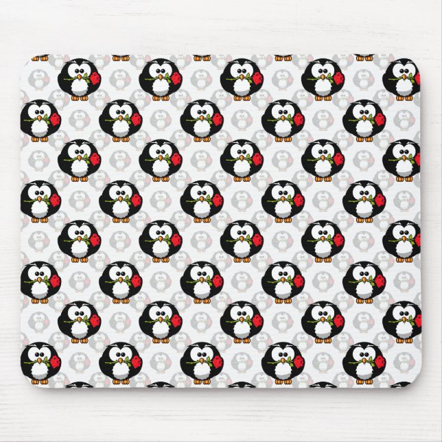 Cute Penguin Surface Pattern Design Print Mouse Mat (Front)