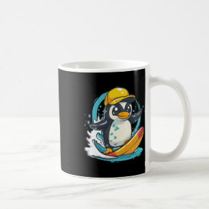 Cute Penguin Surfing Coffee Mug