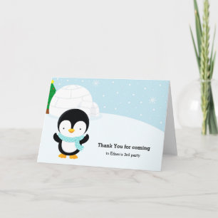 Cute penguin thank you card