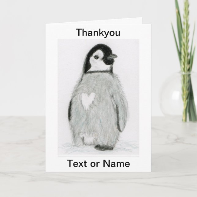 CUTE PENGUIN THANKYOU CARD FRIEND FAMILY ETC (Front)