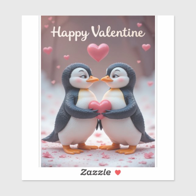Cute Penguin Valentine Adorable Couple Love (Sheet)