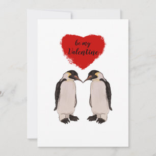 Cute Penguin Valentines Holiday Card
