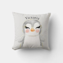 Cute Penguin Watercolor Name Typography