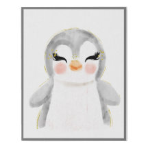 Cute Penguin Watercolor Nursery