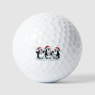 Cute Penguin Wearing Santa Hat Xmas Penguin Lover Golf Balls