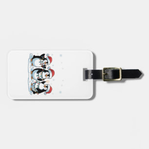 Cute Penguin Wearing Santa Hat Xmas Penguin Lover Luggage Tag