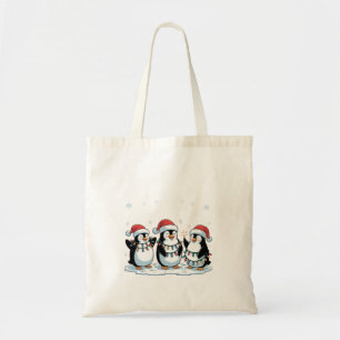 Cute Penguin Wearing Santa Hat Xmas Penguin Lover Tote Bag
