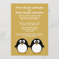 Cute Penguin Wedding Invitation