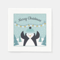Cute Penguin Winter Art Merry Christmas
