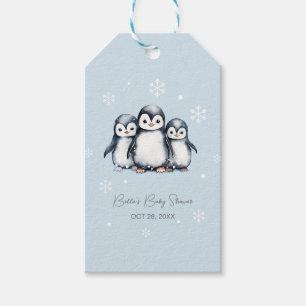 Cute Penguin Winter Baby Shower Gift Tags