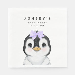 Cute Penguin Winter Baby Shower Napkin