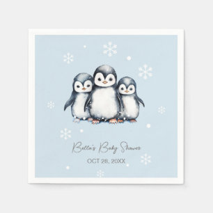 Cute Penguin Winter Baby Shower Napkin