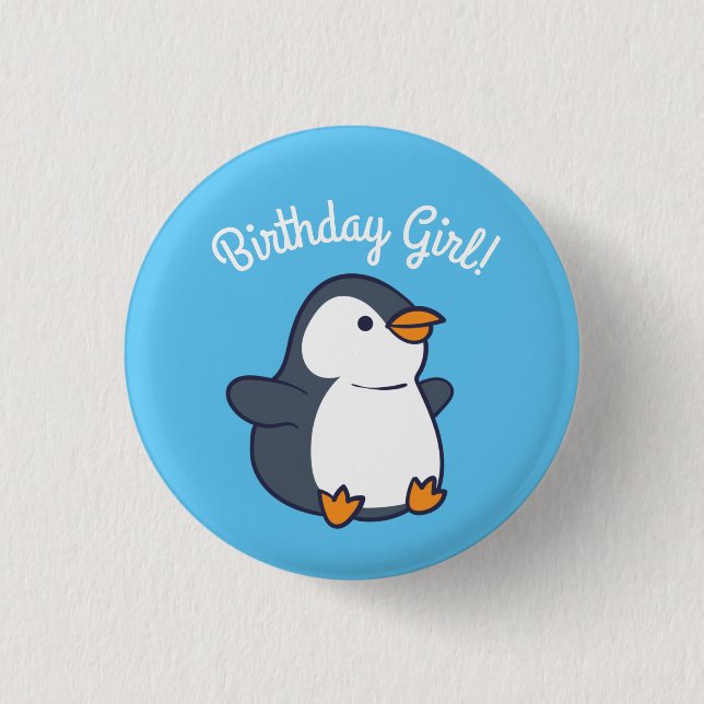 Cute Penguin Winter Kids Birthday Party 3 Cm Round Badge (Front)