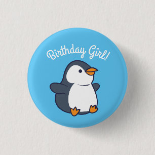 Cute Penguin Winter Kids Birthday Party 3 Cm Round Badge