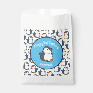 Cute Penguin Winter Kids Birthday Party Favour Bags