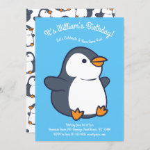 Cute Penguin Winter Kids Birthday Party