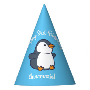 Cute Penguin Winter Kids Birthday Party Party Hat