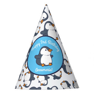 Cute Penguin Winter Kids Birthday Party Party Hat