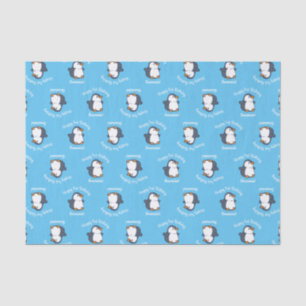 Cute Penguin Winter Kids Birthday Party Tissue Paper