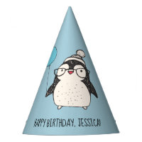 Cute Penguin with a Balloon Personalised Birthday