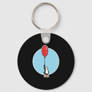 cute penguin with balloon key ring