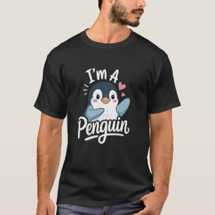 Cute Penguin with Hearts Graphic T-Shirt