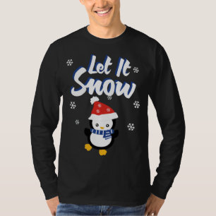 Cute Penguin Xmas Let It Snow Christmas T-Shirt