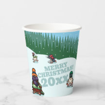 Cute Penguins Add The Year Merry Christmas! Winter