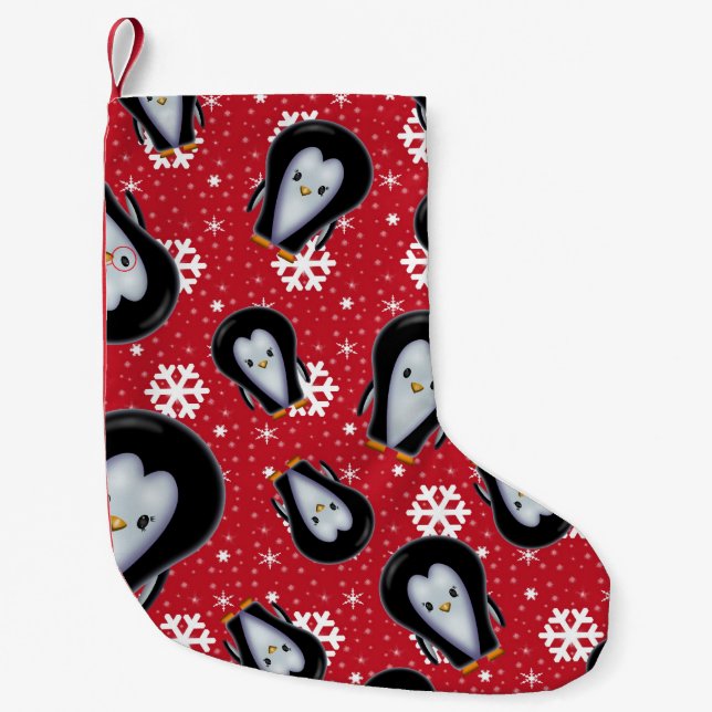 Cute Penguins Christmas Stocking (Front)